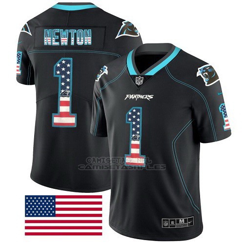 Camiseta NFL Limited Hombre Carolina Panthers 1 Cam Newton Negro
